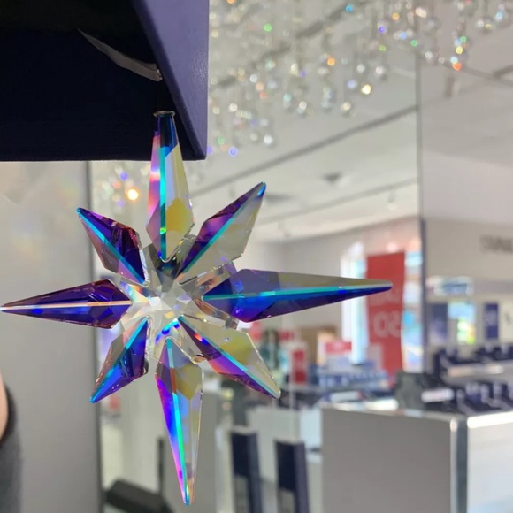NIB Swarovski Christmas Aurora Borealis Large 4”Star Crystal Ornament #5403200 - Picture 10 of 12